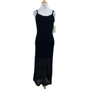 Madison + Hudson Dress Womens S Small Black Crochet Overlay Knitted Lined Tank